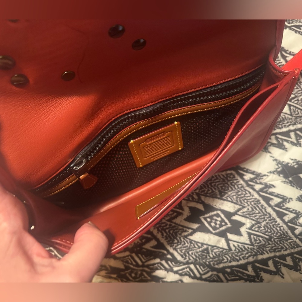 Coach Customized Red Leather Crossbody Bag - Picture 7 of 12